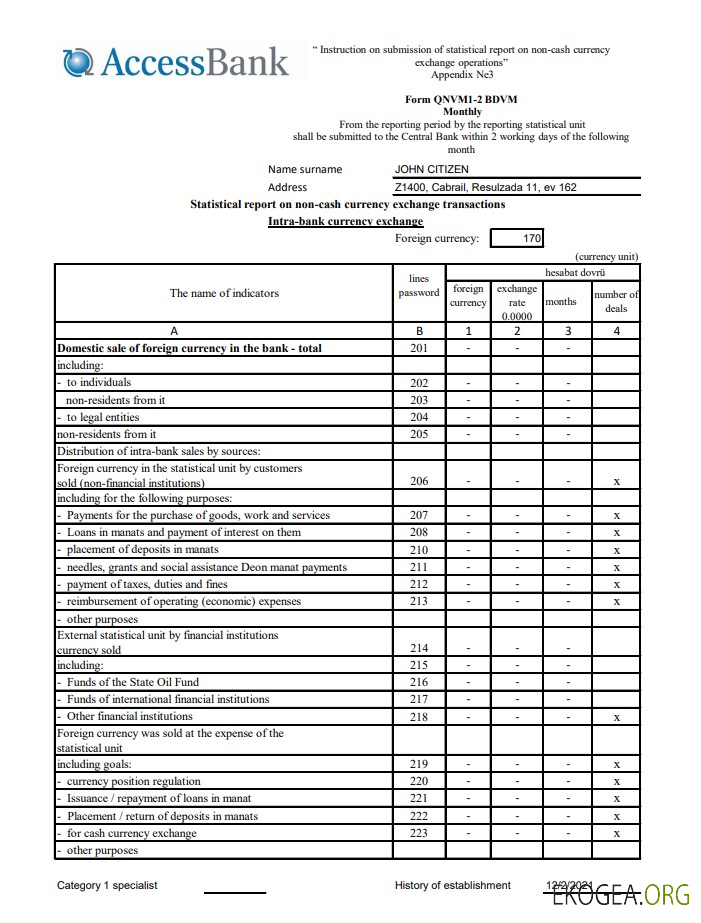 Azerbaïdjan Access Bank (anglais) excel pdf